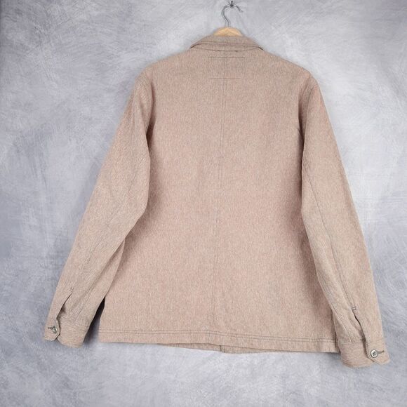 All-Son Shirt Jacket Mens Large Brown Heavy Denim Button Up Overshirt Workwear - Picture 8 of 16